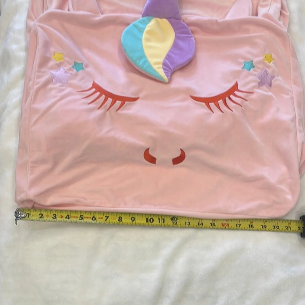 Pink Unicorn stuffed animal storage beanbag chair pink new organization cover